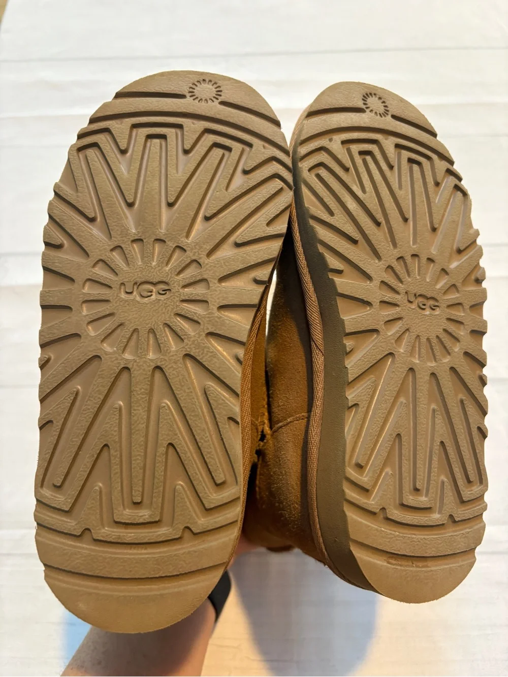 UGG Chestnut Suede Shearling-Lined Short Boot Slippers